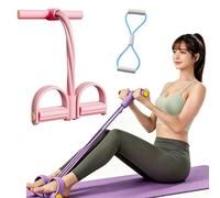 The Multifunction Pedal Resistance Band with Handle, Pedal Resistance Bands with Handles, 6 Tube Exercise Band Set for Home Workout, Multifunction Fitness Bands for Abdomen Waist Arm Leg (Pink)
