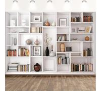The multifunctional white bookshelf and office background are very suitable for video conferencing and home decoration 210X150cm