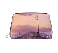 The Mumbai Filmcity Tours Print Makeup Bag Portable Leather Waterproof Cosmetic Bag Clutch Makeup Brush Bag (6.7x4.3in)