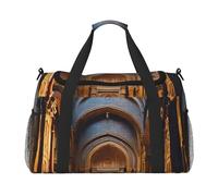 the mumbai filmcity tours Print Travel Duffel Bag for Men & Women, Foldable Travel Bags and Spacious Weekender Tote Bag for Storage Toiletry Luggage Personal Item, Black, L