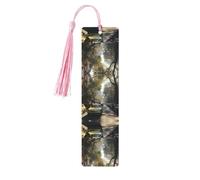 The Mumbai Filmcity Tours Print Wooden Bookmark, Rectangle Natural Wood Craft Tags with Tassels, Gift for Men and Women