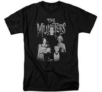 The Munster's Family Group Photo Men T Shirt Retro TV Series Graphic tee Black