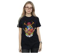 The Muppets Dr Teeth And The Electric Mayhem Cotton Boyfriend T-Shirt Disney Black L