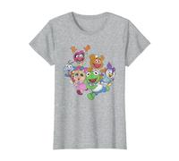 The Muppets Muppet Babies Colour Group T-Shirt, Women, Heather Grey, Large