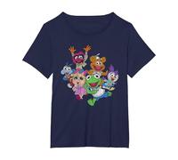 The Muppets Muppet Babies Colour Group T-Shirt, Women's Plus, Navy Blue, 2X