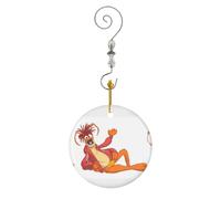 (The Muppets Pepe The King Prawn-4395) Christmas Ornaments Ceramic Charm with Hook Crystal Handmade Xmas Tree Decorations Keepsake Stocking Stuffer