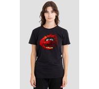 Muppets Disney The Animal Face Ladies T-Shirt, Black, Small