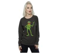 The Muppets Women's Classic Kermit Heather Sweatshirt in Mid Grey | Size: Medium The Muppets Mid Grey M