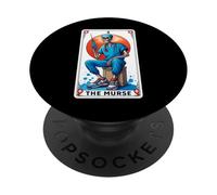 The Murse Male Nurse Funny Skeleton Tarot Card Graphic PopSockets Adhesive PopGrip