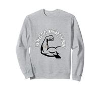 The Muscles Behind The Bump Strong Dad Fitness Sweatshirt