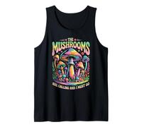 The Mushrooms are Calling Colorful Psychedelic Forest Scene Tank Top