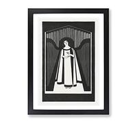 The Music By Samuel De Mesquita Classic Painting Framed Wall Art Print, Ready to Hang Picture for Living Room Bedroom Home Office Décor, Black A2 (64 x 46 cm)