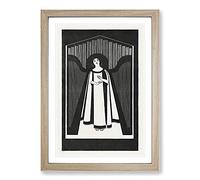 The Music by Samuel De Mesquita Framed Print | A2 Oak Framed Wall Art | Ready to Hang | Modern Music Picture | Living Room Bedroom Lounge Office