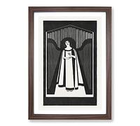 The Music by Samuel De Mesquita Framed Print | A2 Walnut Framed Wall Art | Ready to Hang | Modern Music Picture | Living Room Bedroom Lounge Office