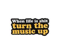 The Music Enamel Pin Turn The Music Up,Music Speaks,Pain Killer, Best Friends Metal Badge Brooch For Backpack Coat Hat, S, Alloy Steel, no gemstone