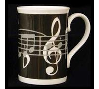 The Music Gifts Company "Music Notes Black Bone China Mug