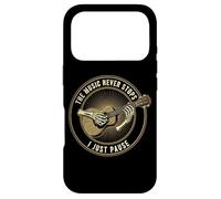 The Music Never Stops I Just Pause Skeleton Guitar Case for iPhone 17 Pro