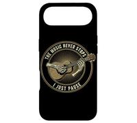 The Music Never Stops I Just Pause Skeleton Guitar Case for iPhone Air