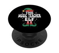 The Music Teacher Elf Funny Christmas Matching Family PopSockets Adhesive PopGrip