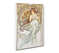 The Music Vol.2 By Alphonse Mucha Canvas Print | Gallery Wrapped 30mm Frame Wall Art | 30x20 inches | Ready to Hang | Classic Music Picture | Living Room Bedroom Lounge Office