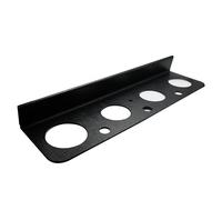 The Mute Caddy Trumpet Mute Holder (Longoria Model), 4 Mute Slots, 3 Mouthpiece Holders, Black, with Music Stand Clamp and Storage