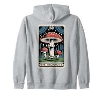 The Mycologist Tarot Card Cottagecore Foraging Mushroom Zip Hoodie