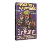 (The Mysteries of New York) Vintage Poster Canvas Poster Wall Art Decor Print Picture Paintings for Living Room Bedroom Decoration 16x24inch(40x60cm)