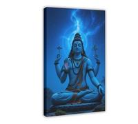 The Mysterious Blue Night Sky of The Cosmic Shiva Canvas Poster Bedroom Decor Landscape Decor Gift 12x18inch(30x45cm)