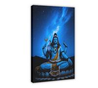 The Mysterious Blue Night Sky of The Cosmic Shiva Canvas Poster Wall Art Print Picture Paintings 16x24inch(40x60cm)