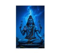 The Mysterious Blue Night Sky of The Cosmic Shiva Canvas Poster Wall Art Print Picture Paintings 24x36inch(60x90cm)