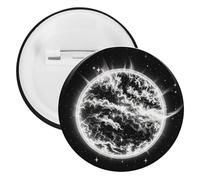 The Mysterious Burning of The Sun Badge Metal Round Pins, Lightweight Brooch for Backpack, Fashion Button Pins Badge for Shirts, Jackets, Shawl Coat, Unisex, 20PCS, Tinplate, metal round pins