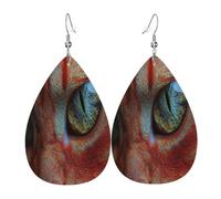 The mysterious cat Women's Teardrop Leather Earrings - Lightweight PVC Dangle Earrings, 925 Silver Hooks, Double-Sided Prints | Hypoallergenic Gift