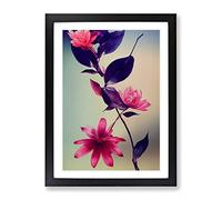 The Mysterious Flowers Framed Wall Art Print A2 Black