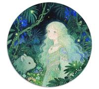 The Mysterious Girl in The Tropical Rainforest 1000 Pieces Round Puzzle Creative Seeking A Challenging And Relaxing Activity Games for Adults And Kids 1000pcs (67.5x67.5cm)