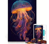 The Mysterious Jellyfish Jigsaw Puzzles for Teenagers 1000 Piece Pure Logic Toy Quiet Calm Clean Cut Wall Art Decor (50x75cm)