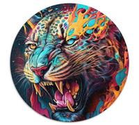 The Mysterious Leopard Jigsaw Puzzles for Adults 1000 Piece 1000 Piece Round Jigsaw Family Activity, DIY Home Decor, 67.5x67.5cm