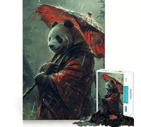 The Mysterious Panda Teenagers 1000 Piece Jigsaw Puzzle Memory Gain Light Relax Design Assembly Wall Art Decor (38x26cm)