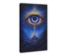 The Mysterious Third Eye - A Surreal Universe Spiritual Temple Canvas Poster Wall Art Decor Print Picture Paintings for Living Room Bedroom Decoration 12" L X 18" W