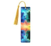 The Mysterious Tree of Life Unique Double-Sided Artwork Printed Wooden Bookmarks, Artistic Book Accessories Birthday Presents for Men Women Presents for Book Lovers