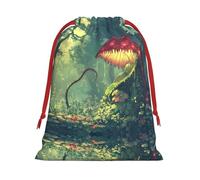 The mysterious Venus flytrap waits Patterned S drawstring bag, festive packaging bag, perfect for Christmas parties