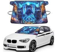 The Mystery Wolf Trio Print Car Windshield Cover For Ice And Snow Universal Fit For Most Cars Multifuntional Ice Protector Keep Snow Frost Off