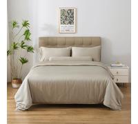 THE MYSTIC LOOM 3 PCS 100% Organic Bamboo Duvet Cover Set - Duvet Cover & 2 Pillowcases | 400 TC Bamboo Fabric, Luxury Hotel Quality | Soft, Breathable & Perfect for Skincare (Oak, King)