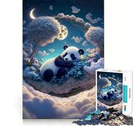 The Mystic Panda Jigsaw Puzzles 1000 Pieces for Adults Memory Boost Warm Time Image Assembly Fine Art Piece (38x26cm)