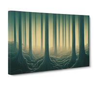 The Mystical Forest Canvas Wall Art Print Ready to Hang, Framed Picture for Living Room Bedroom Home Office Décor, 30x20 Inch (76x50 cm)
