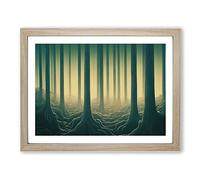 The Mystical Forest H1022 Framed Print for Living Room Bedroom Home Office Décor, Wall Art Picture Ready to Hang, Oak A2 Frame (64 x 46 cm)
