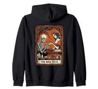 The Nail Tech Tarot Style Skeleton Manicure Artist Zip Hoodie