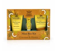 The Naked Bee - Coconut & Honey Mini Bee Kit Hand & Body Lotion, Lip Balm & Hand Sanitiser Skincare Gift Set Mini Hand & Body Moisturiser Moisturising