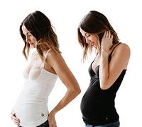 The Naked Nursing Tank -Open Busted Breastfeeding Tank Top 2pack - B&W - Large