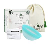 The Nappy Lady Lotus Menstrual Disc Set, 2 Sizes, Medical-Grade Silicone, 10-Hour Wear (Turquoise)