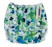 The Nappy Lady Mother-Ease Airflow Wrap, Waterproof Nappy Cover, Side-Popper Fastening, Floral Pattern (Lucky Clover, XS)
